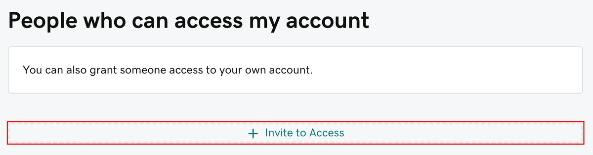 GoDaddy's Delegate Access page with the Invite to Access button outlined